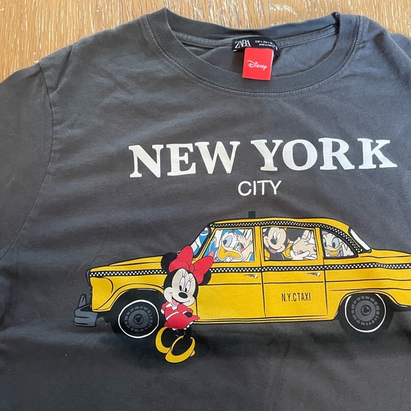 Zara Tops - Grey Disney x NYC tshirt